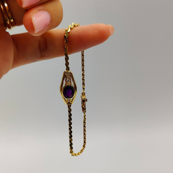 Pulsera espiga diamantes y amantista