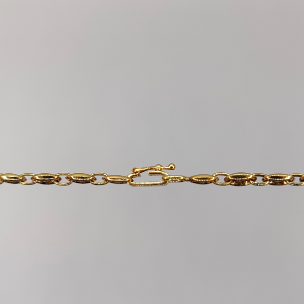 Cadena Calabrote 3mm 50cm Oro 18k con Cierre de Pato
