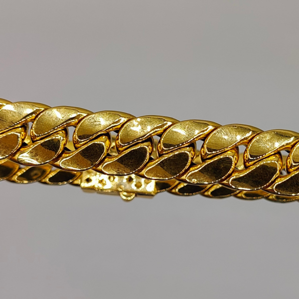 Cadena Cubana en Oro de 18K con Cierre de Circonitas – 50 cm x 13 mm