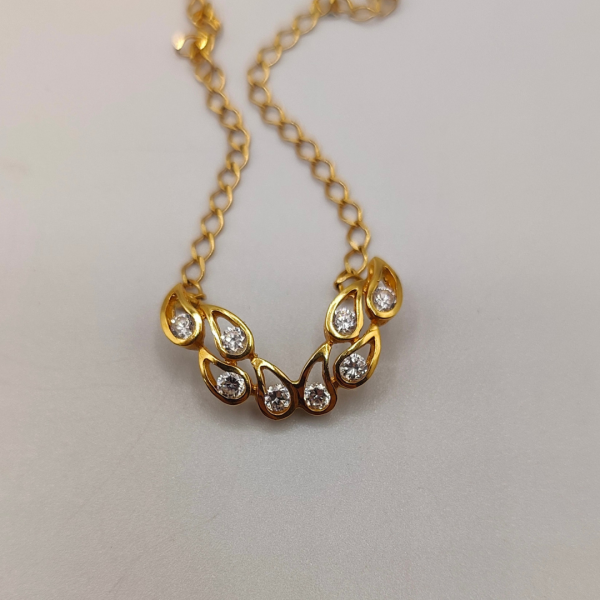 Cadena gotas con circonitas