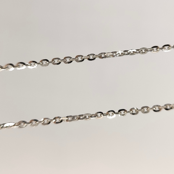 cadena rolo oro 40 cm 1 mm de oro de 18 k blanco