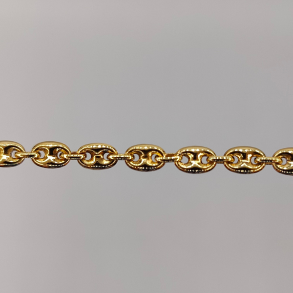 Cadena Calabrote 3mm 50cm Oro 18k con Cierre de Pato