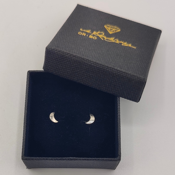 Pendientes Luna en Oro Blanco de 18k