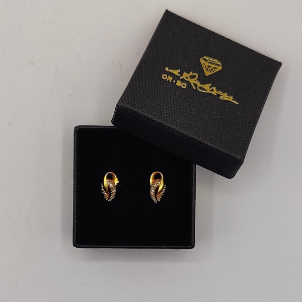 Pendientes con diamantitdos entrelazados oro de 18 k