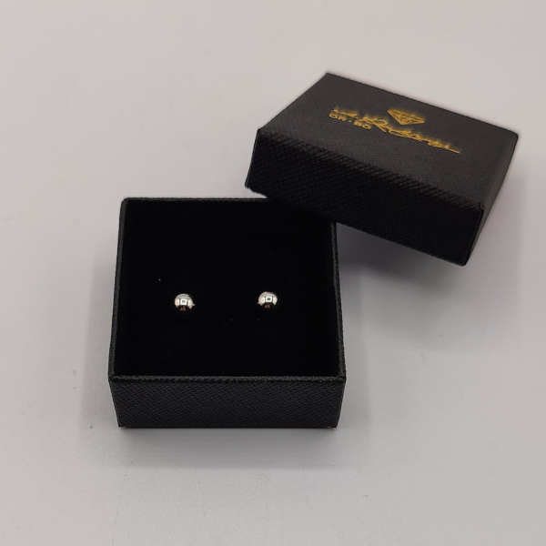 Pendientes de Bolitas en Oro Blanco de 18k