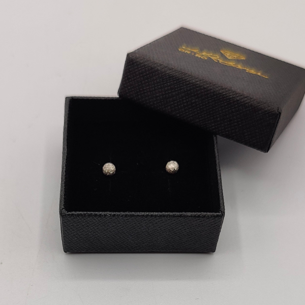 Pendientes de Bolitas con Brilli Brilli en Oro Blanco de 18k infantil