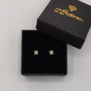 Pendiente de Perla Suspendida en Agarre de Oro de 18K