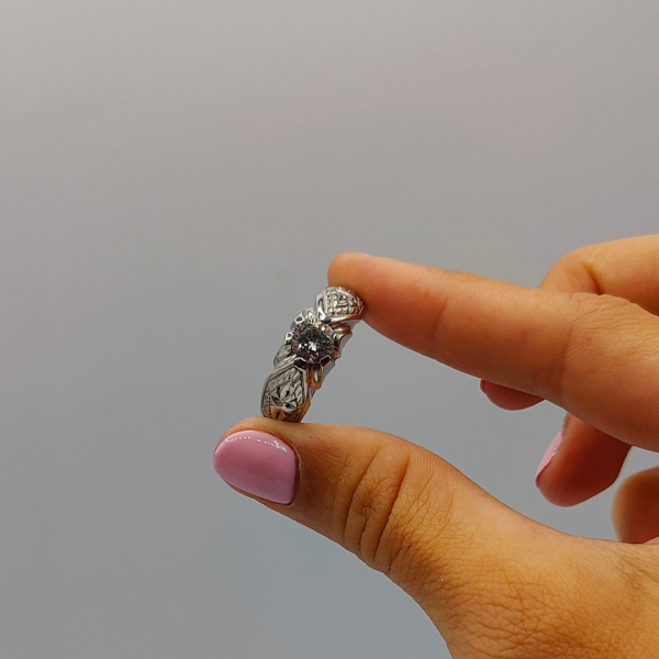 Anillo sortija de hombre de oro blanco 18 k