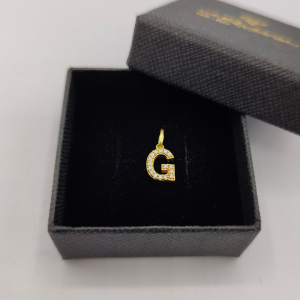 Colgante letra g en oro de 18 k con circonitas REF: CG154