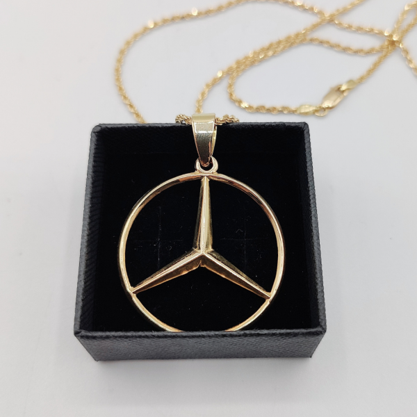 Colgante mercedes de oro de 18 k