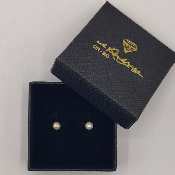 Pendientes de Perlitas en Oro de 18k con Cierre Especial para Bebés