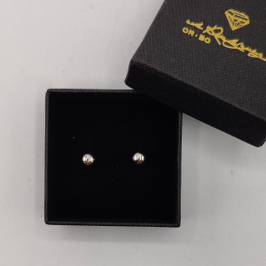 Pendientes de Bolitas en Oro Blanco de 18k