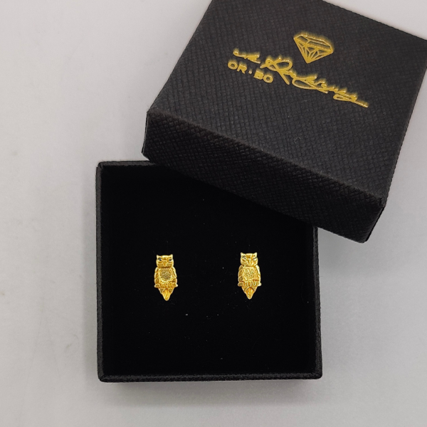 Pendiente Búho de Oro de 18K
