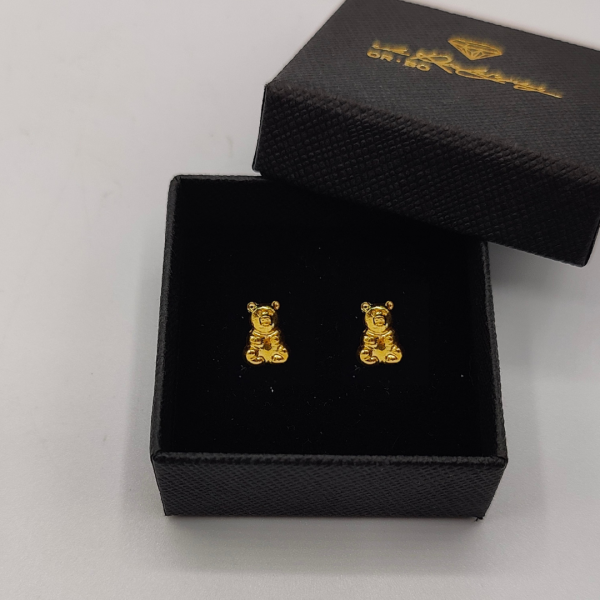 Pendiente Oso de Oro de 18K