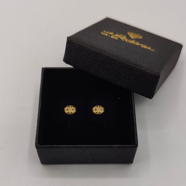Pendiente Ovalado de Oro de 18K