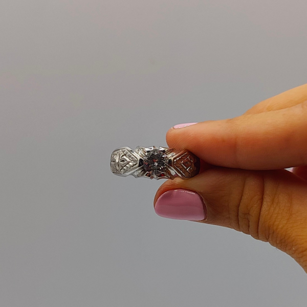 Anillo sortija de hombre de oro blanco 18 k
