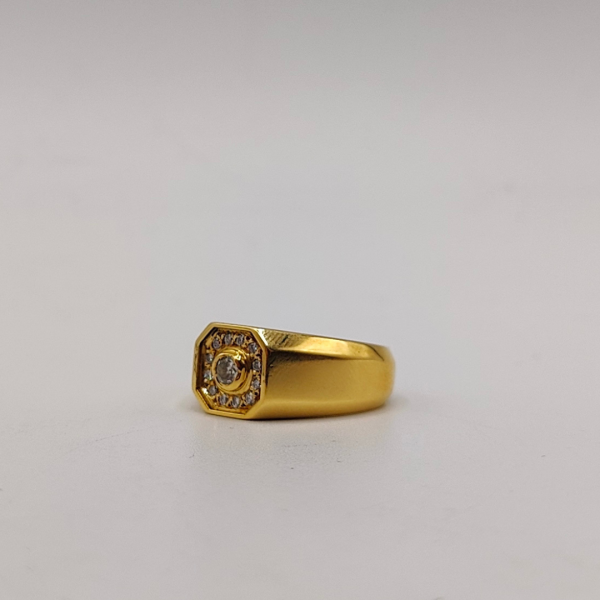 Anillo sello con diamantes oro de 18 k - Imagen 9
