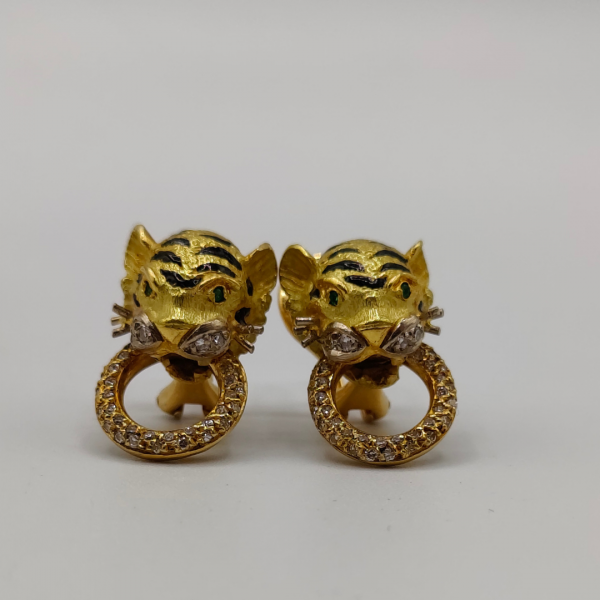 Pendientes cabeza de leopardo