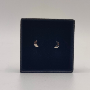 Pendientes Luna en Oro Blanco de 18k