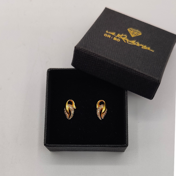 Pendientes con diamantitdos entrelazados oro de 18 k