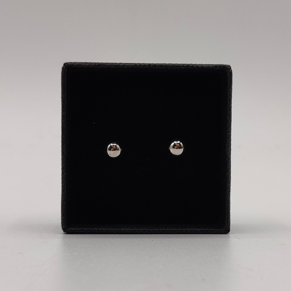 Pendientes de Bolitas en Oro Blanco de 18k