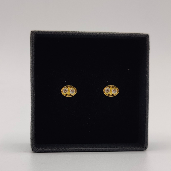 Pendiente Ovalado de Oro de 18K