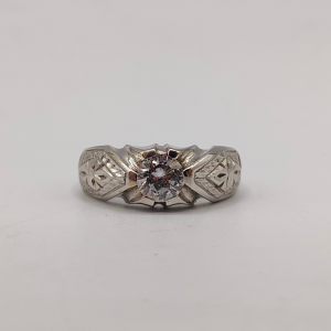 Anillo sortija de hombre de oro blanco 18 k