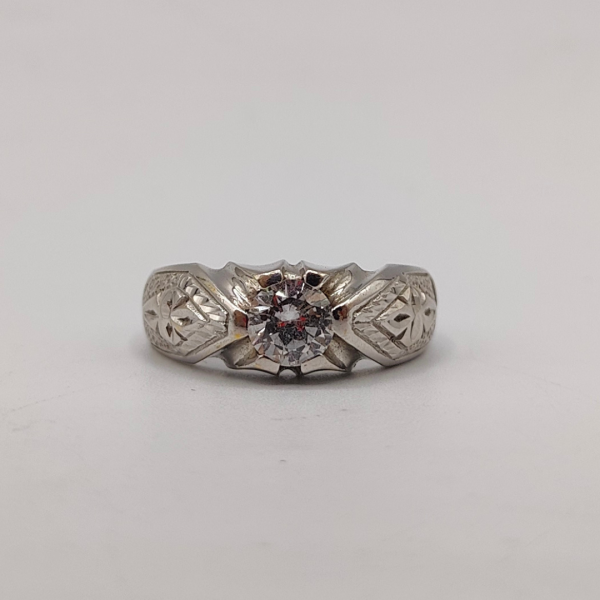 Anillo sortija de hombre de oro blanco 18 k