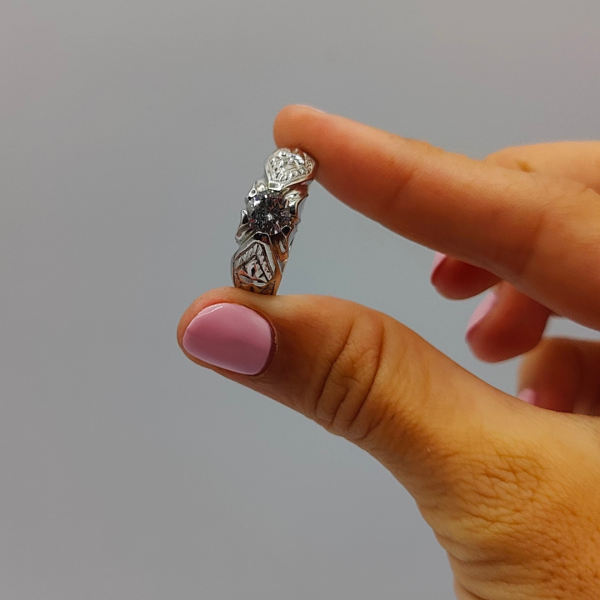 Anillo sortija de hombre de oro blanco 18 k