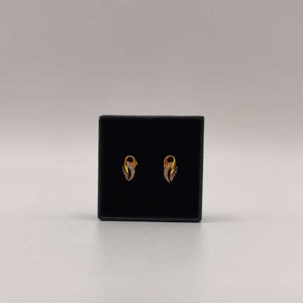 Pendientes con diamantitdos entrelazados oro de 18 k
