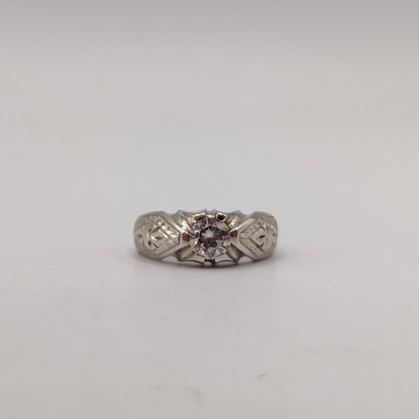 Anillo sortija de hombre de oro blanco 18 k