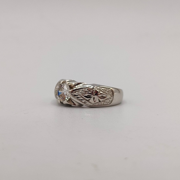 Anillo sortija de hombre de oro blanco 18 k