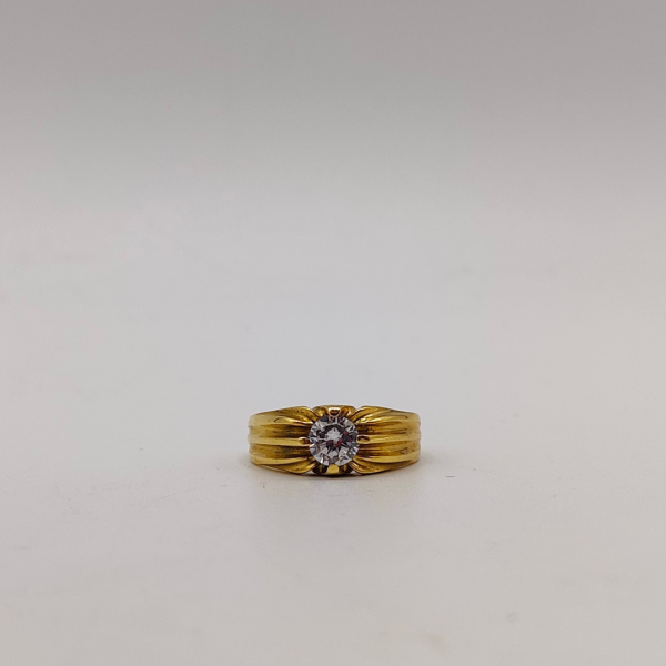Anillo sortija unisex con circonita en medio