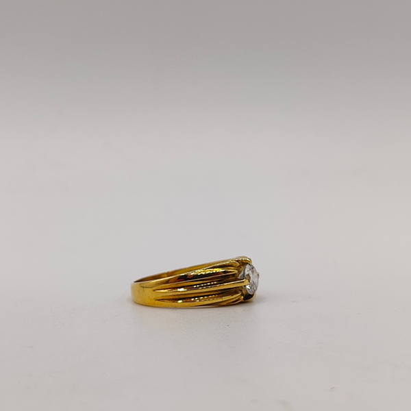 Anillo sortija unisex con circonita en medio