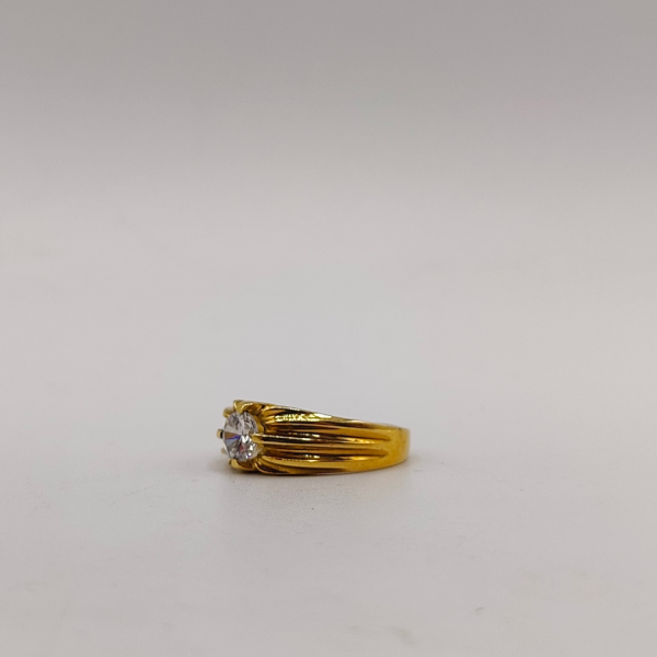 Anillo sortija unisex con circonita en medio