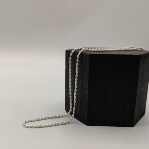 Cordón de plata adiamantado 55 cm 2 mm