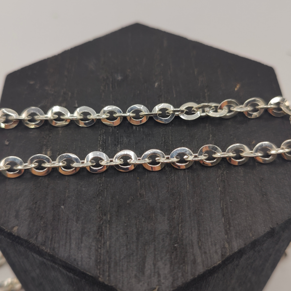 Cadena de plata adiamantada rolo 60 cm 6 mm