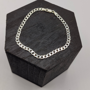 Pulsera Cubana Plana de Plata