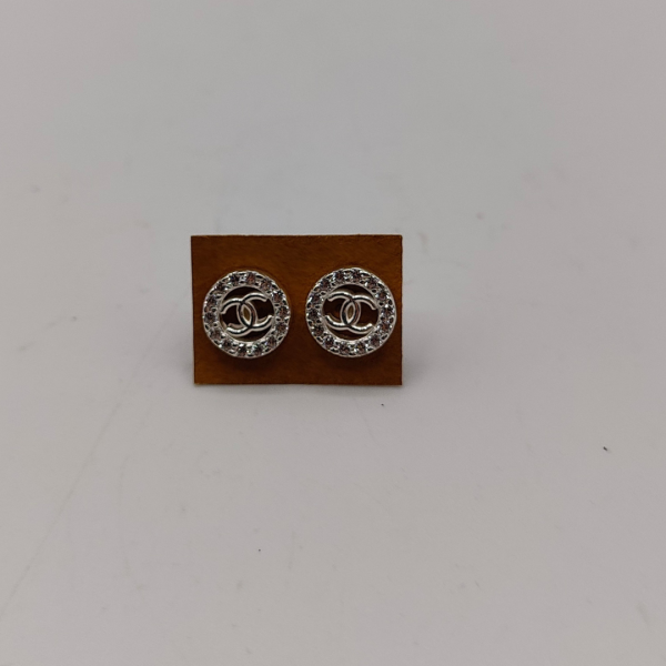 Pendientes de Plata Tipo Chanel con Circonitas