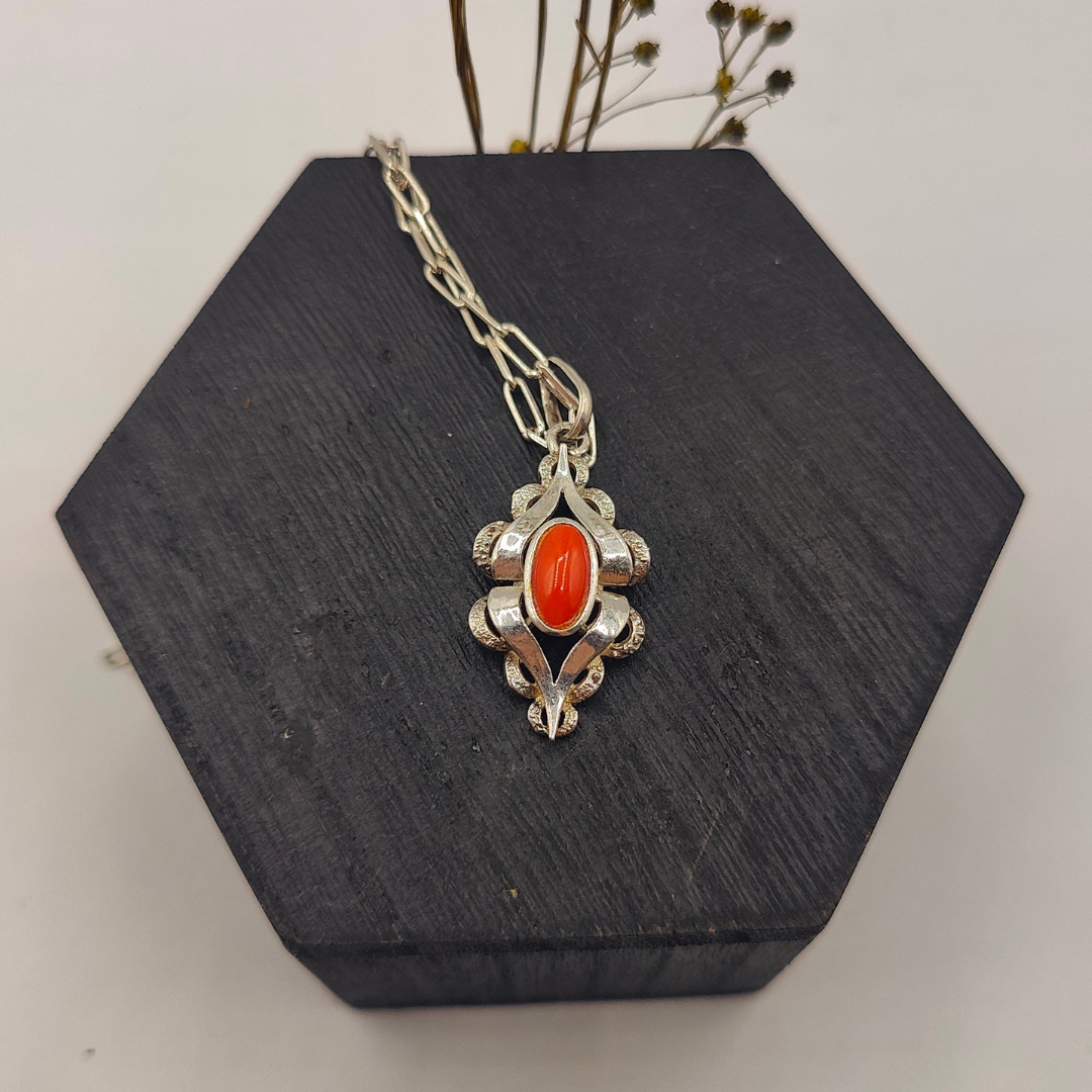 Colgante Vintage con Piedra de Cornalina