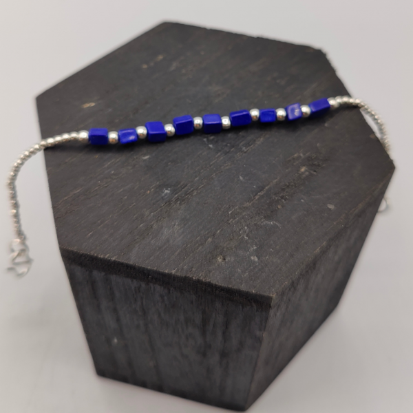 Pulsera de Lapislázuli Cuadrado y Plata