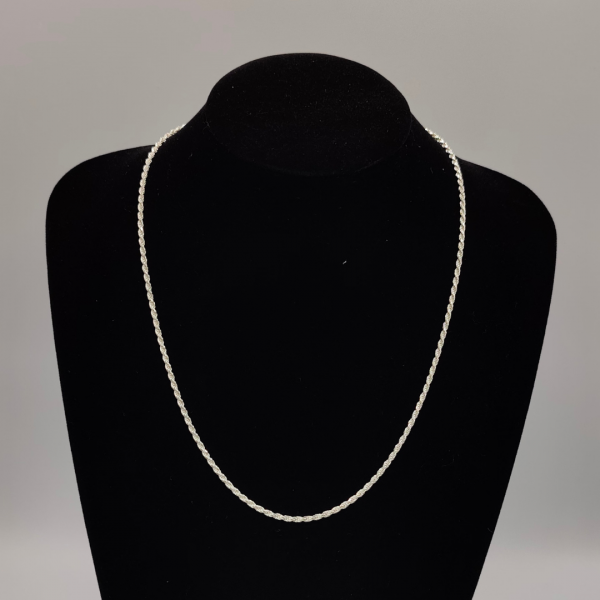 Cordón de plata adiamantado 55 cm 2 mm
