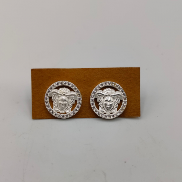 Pendiente de plata estilo versace con circonitas