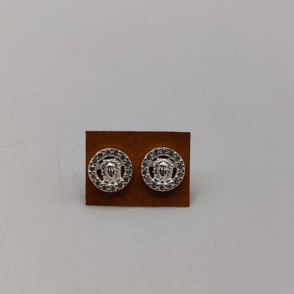 Pendiente de plata estilo versace con circonitas