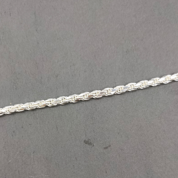 Pulsera cordón 6 mm de plata