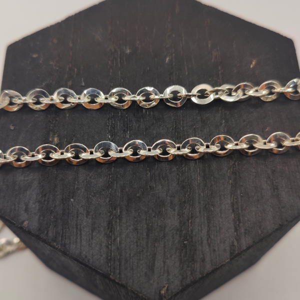 Cadena de plata adiamantada rolo 60 cm 6 mm