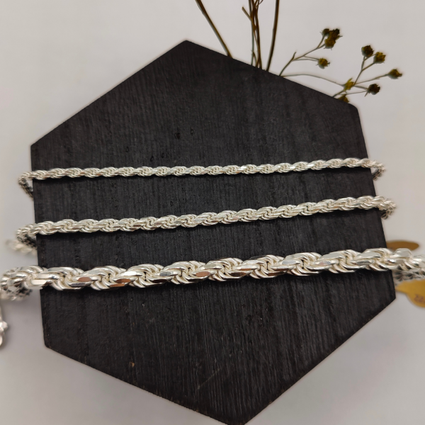 Pulsera de plata cordón 2 mm