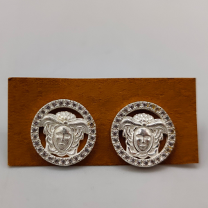 Pendiente de plata estilo versace con circonitas