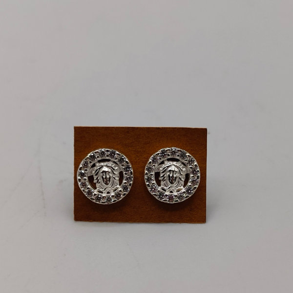 Pendiente de plata estilo versace con circonitas