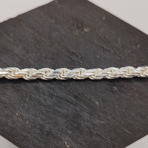Pulsera cordón 6 mm de plata